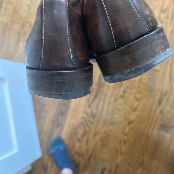 Barneys Brown Leather Dress Shoes Size 11 - Picture 3 of 4